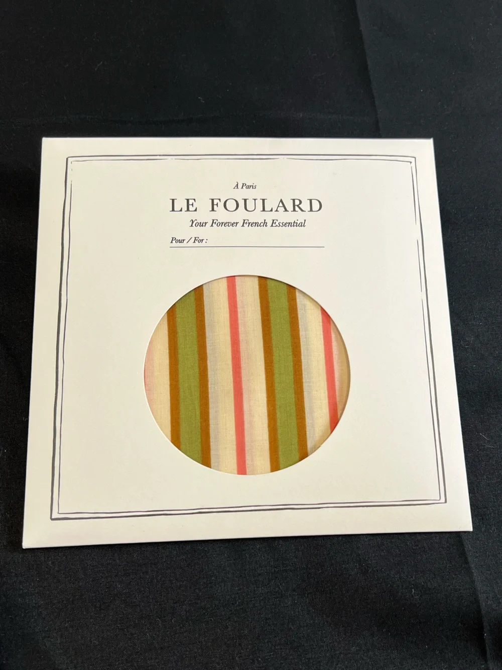Sezane Striped Cotton Scarf in Ochre Brown, Olive, Pink & Cream stripes (BNWT)